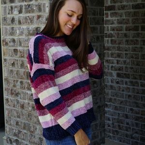 Chenille Striped Sweater